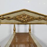 Banquette en Bois Doré et Gris-Vert, style Directoire – Fin XIXe