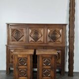 Lit en chêne massif sculpté