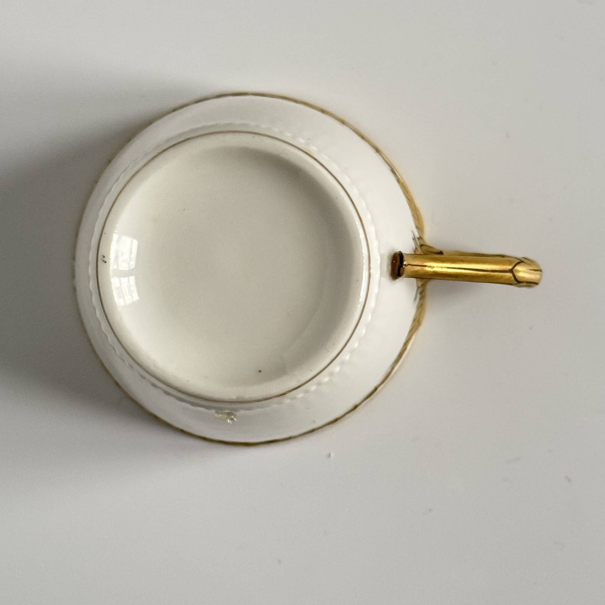 Limoges Porcelain Cup and Saucer | Golden Eagle Handle