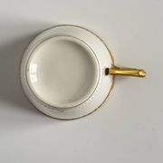 Limoges Porcelain Cup and Saucer | Golden Eagle Handle