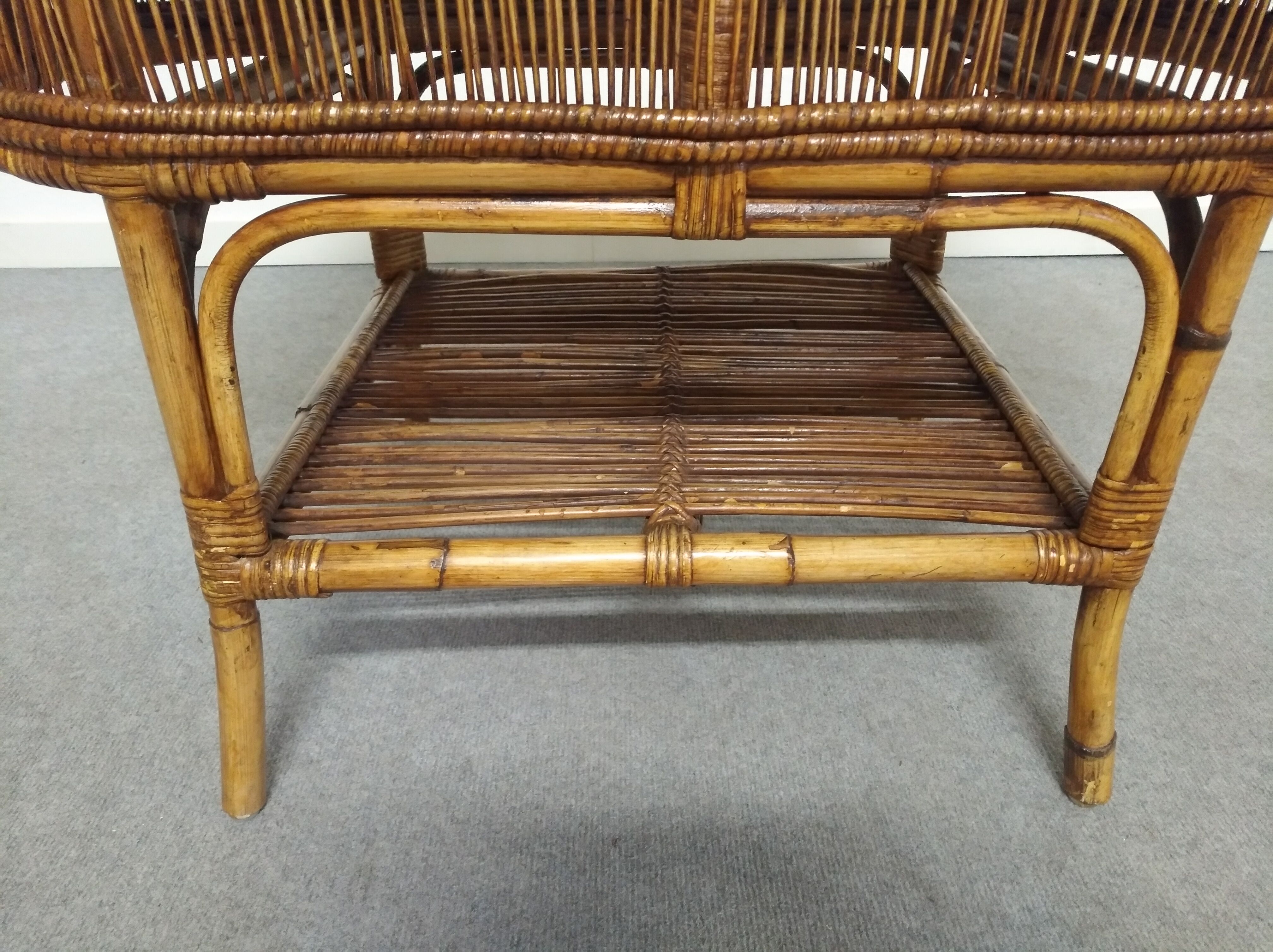 Bamboo and rattan lounge set