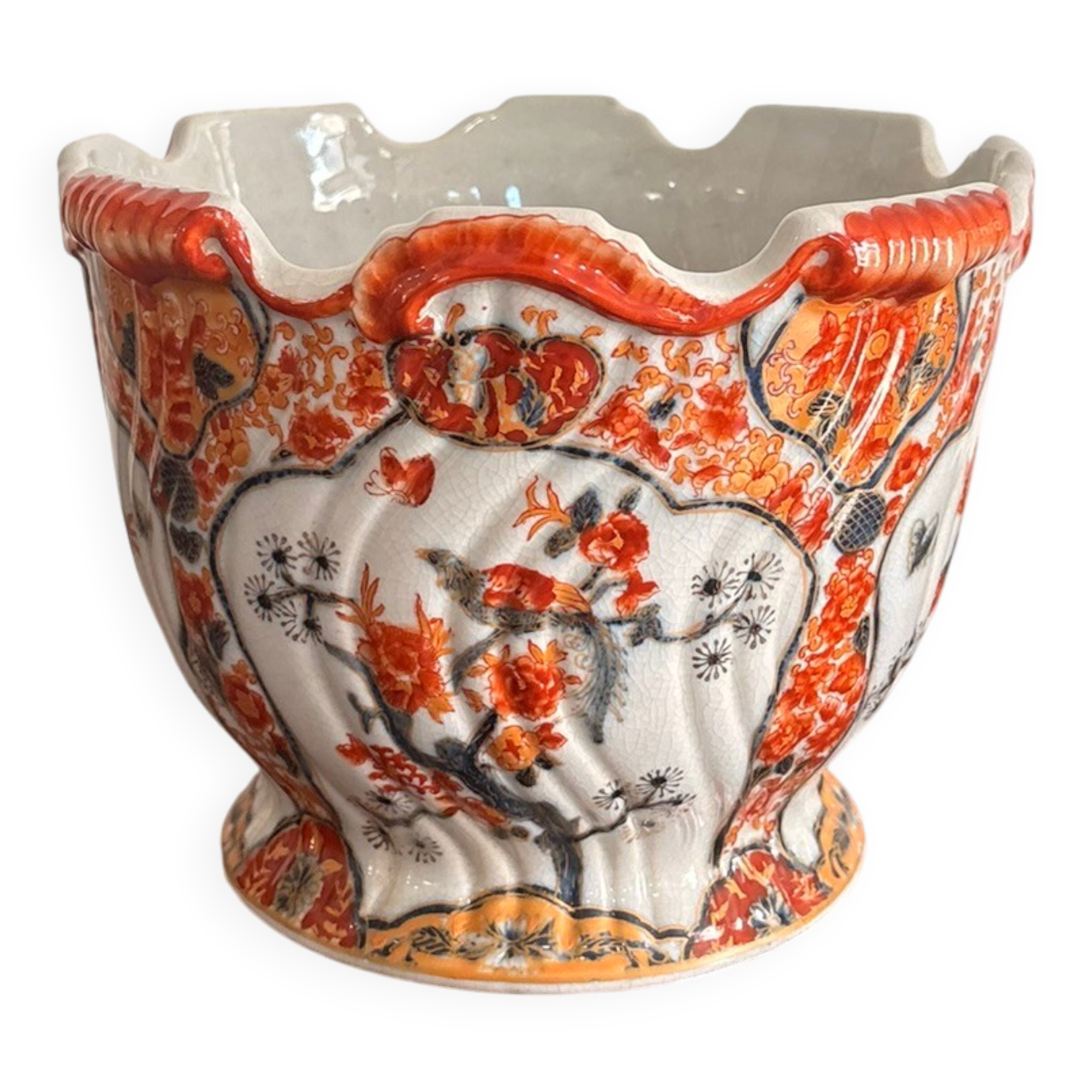 Antique Planter Cache Pot Satsuma Style Imari Japan 19th Century Meiji