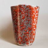 Glazed ceramic vase 1970s Height 20 cm