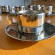 Casalinghi STO stainless steel cups, vintage 70s Italian design