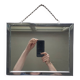 Barber mirror with chain.