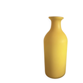 Vintage Hand-Blown Yellow Frosted Satin Glass Apothecary Vase - 1970s