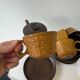 Ceramano tea service "Epsilon" from the 1960s with a raised geometric pattern.