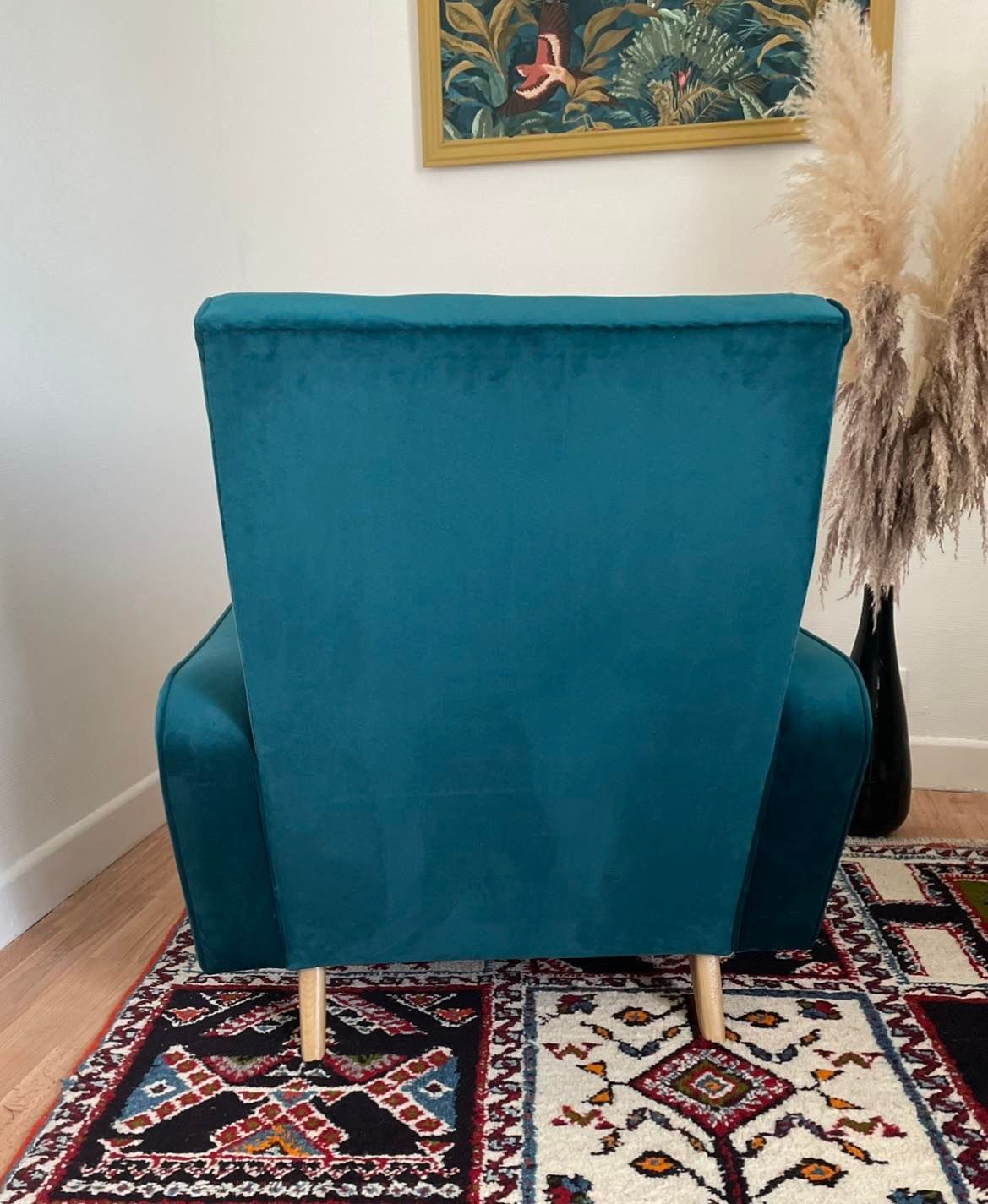 Duo of armchair back-of-year 50/60, restored