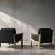 Vintage Mid-Century Danish Modern Oak & Felt Lounge Chairs, 1960s, Set of 2