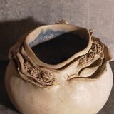 Potter's ball vase "like a flower" vintage glazed ceramic