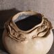 Potter's ball vase "like a flower" vintage glazed ceramic