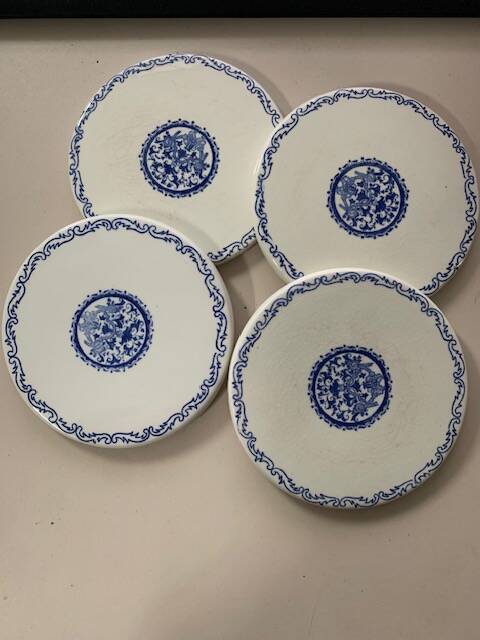 4 Rouen 1932 model bottle coasters in earthenware