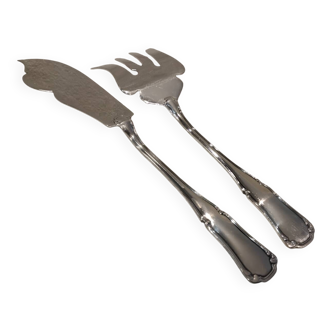 Ercuis Valencay pattern 2-piece silver-plated fish serving set