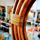 Round rattan mirror