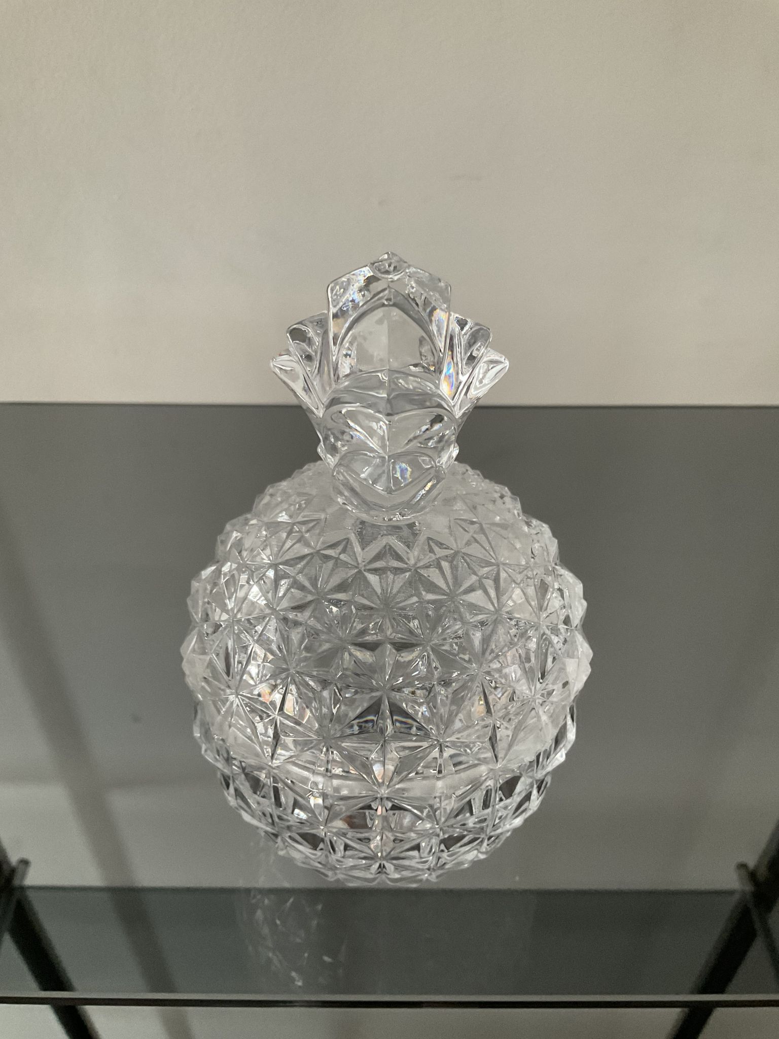 Vide-poche bonbonnière ananas vintage en cristal