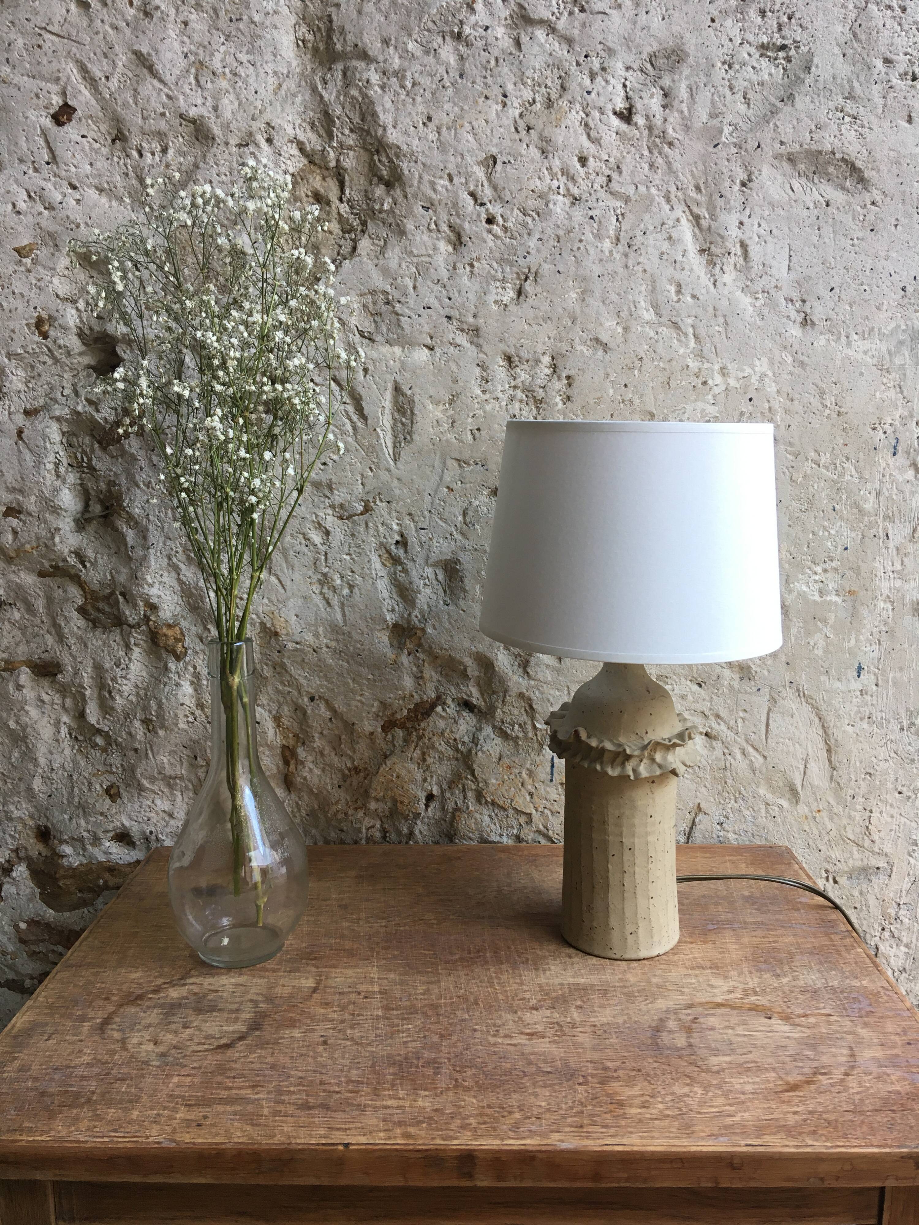 Pied de lampe vintage en grès