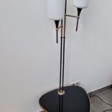 Floor lamp two glass globes and tablet