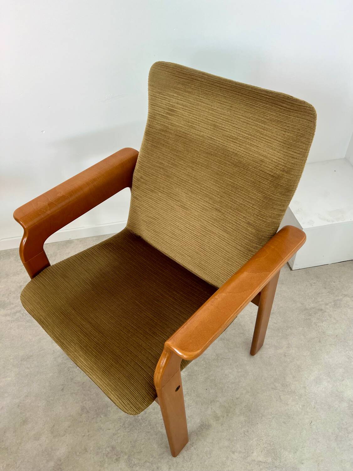 Set of 2 bridge armchairs from the 70s design Bruno Rey vintage solid beech