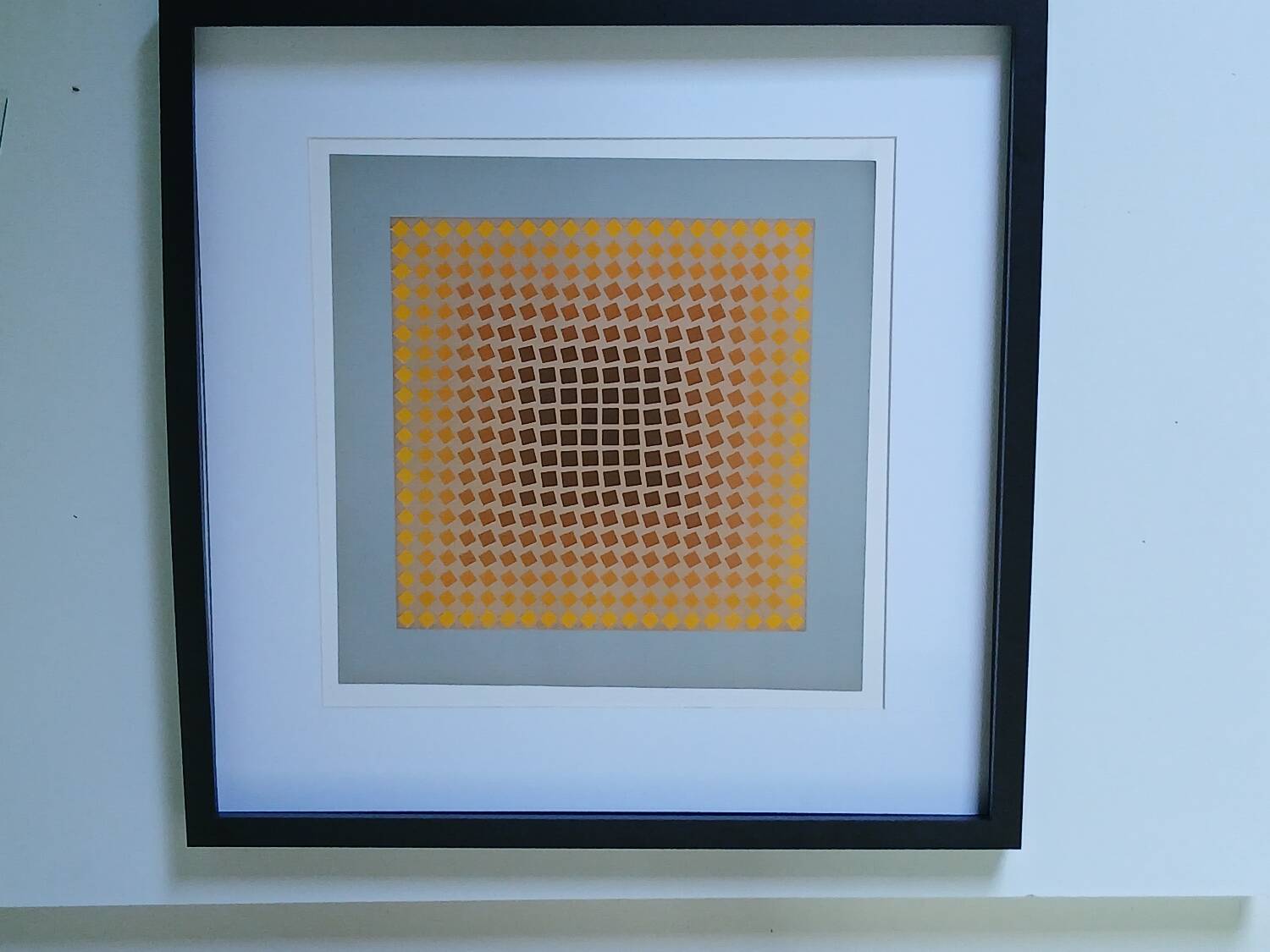Tableau Vintage Art Optique - Victor Vasarely CTA-102 Frame 40x40cm