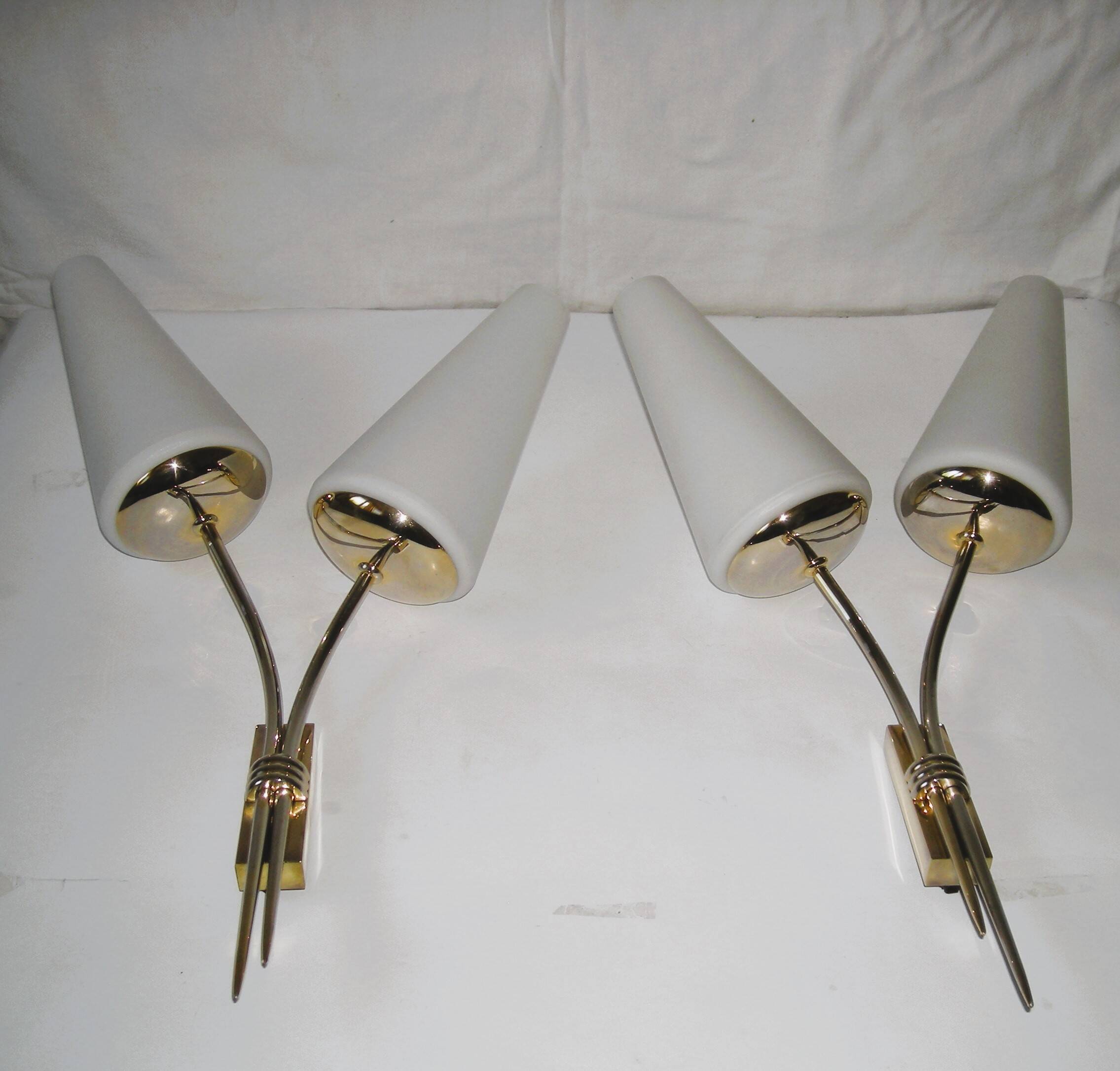 Pair of Lunel wall lights from the 1950s.