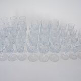Set of crystal glasses, Italian design, 1970s, made in Italy