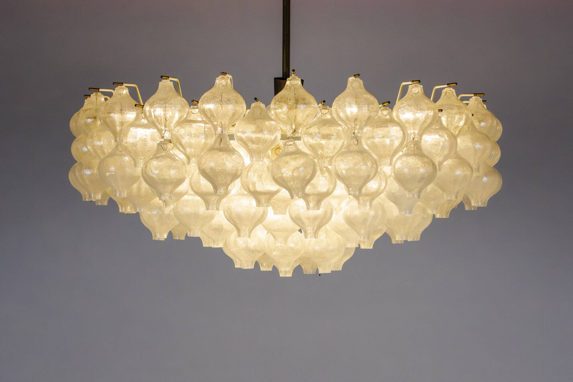 XL Tulipan Waterfall Glass Chandelier by Kalmar - Austria 1960s