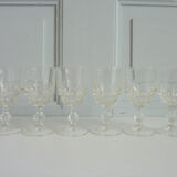 6 glasses with a liqueur