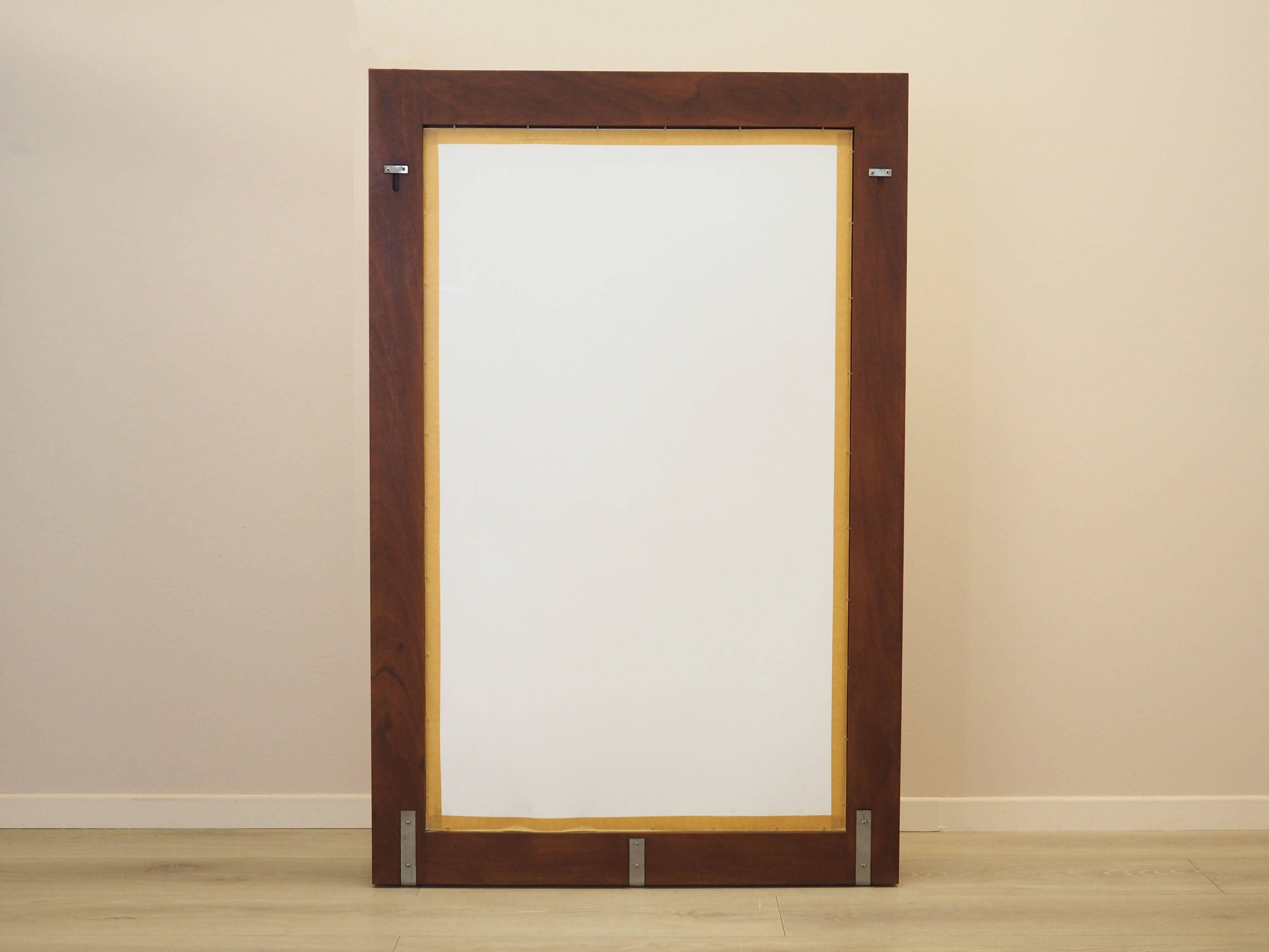 Danish mahogany mirror with shelf, 1970s
