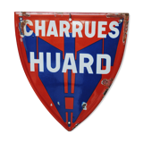 Enamelled plate Charrues Huard
