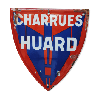 Enamelled plate Charrues Huard