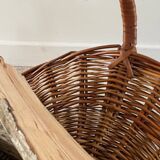 Vintage Rattan Log Basket