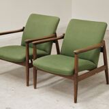 Pair of green GMF 64 armchairs by
Edmund Homa, Poland, 1960s