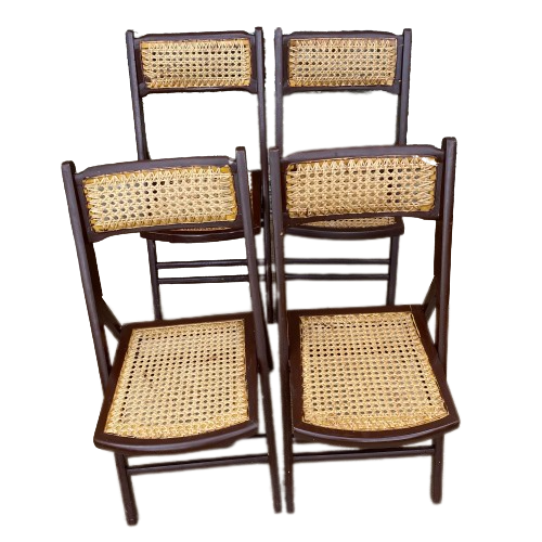 Vintage folding chairs wood and canning