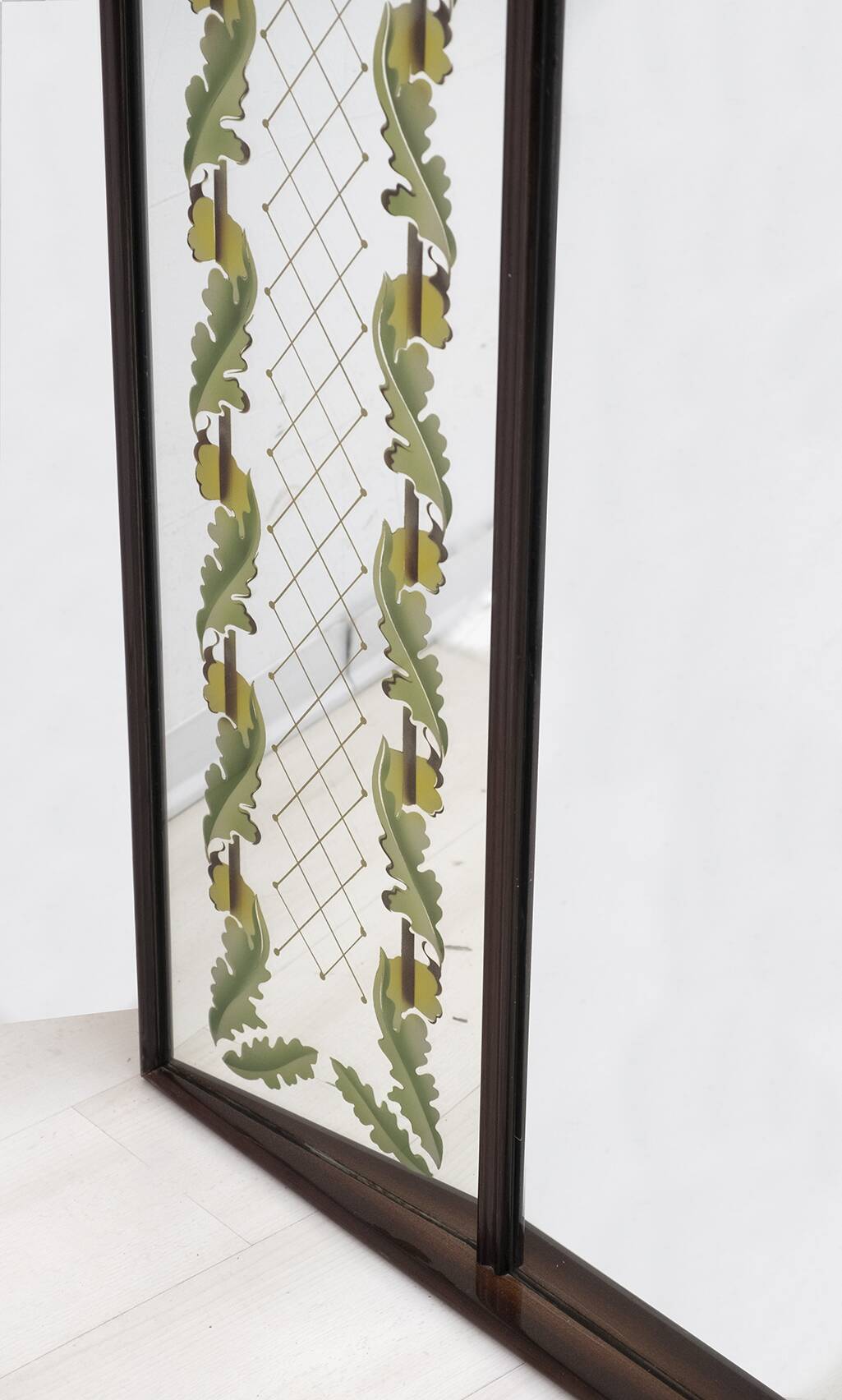 Luigi Brusotti Mid-Century Modern Italian Decorated Mirror, 1940s