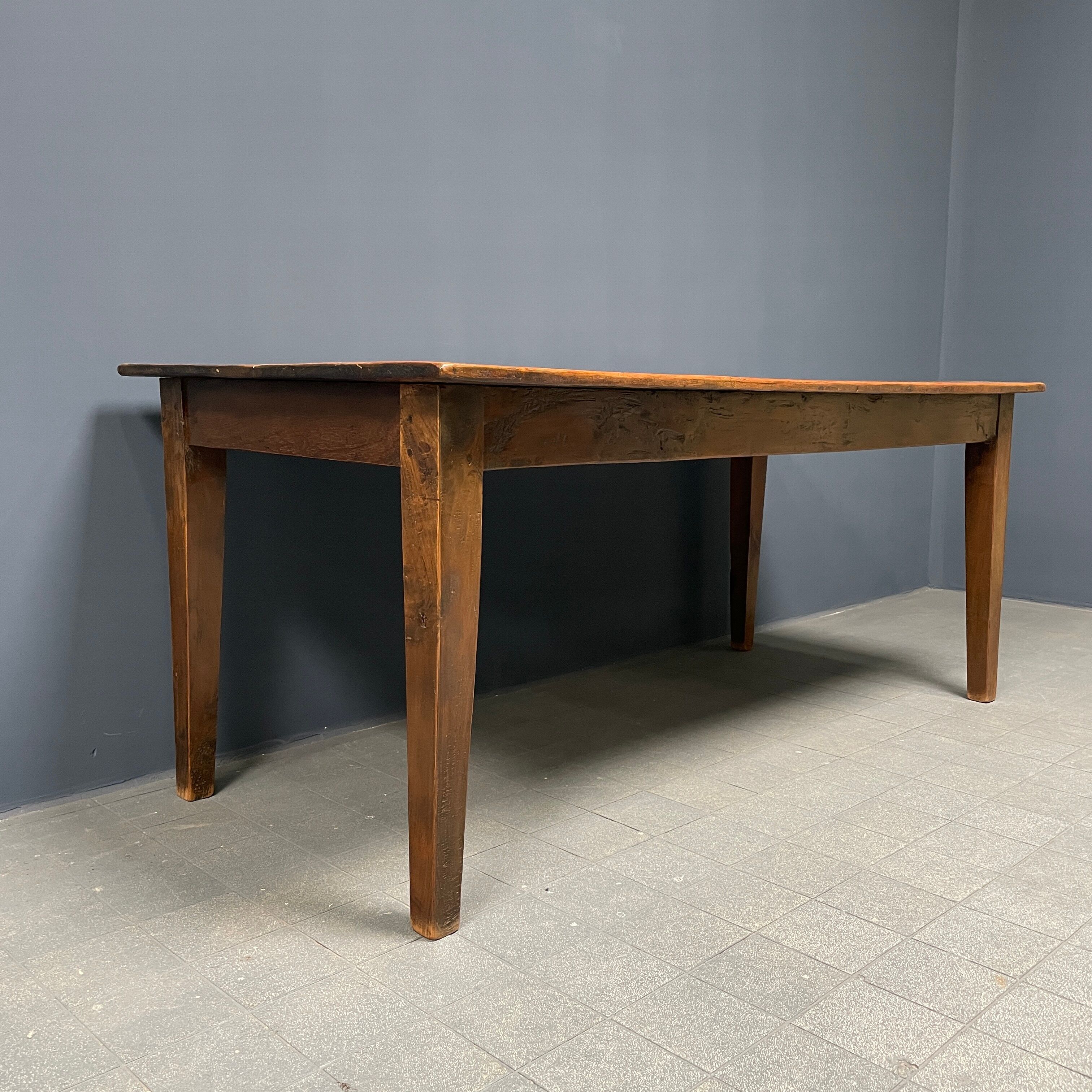 Rustic french farmhouse dining table made of oak and elm