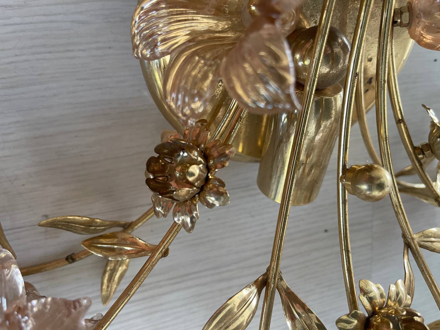 Large Single Pink Murano Flower Sconce 1980’s