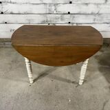 Round walnut drop leaf table