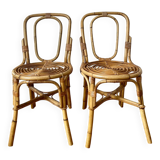Pair of vintage Italian rattan chairs