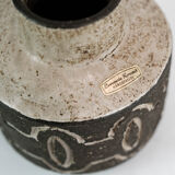 Ceramic vase in dark nuances by Loevemose Ceramics, 1960s