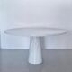 Table à manger vintage en marbre blanc de Carrare , Italie 1970'