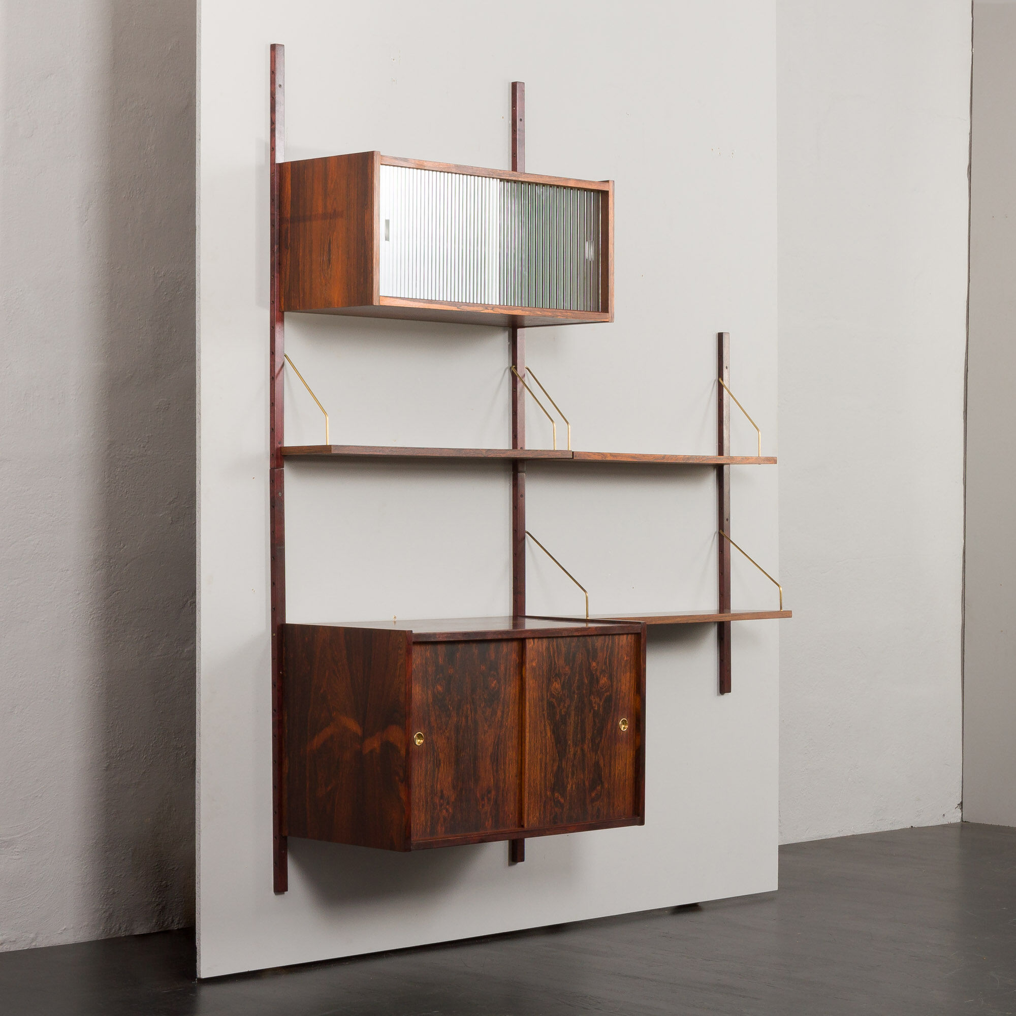 rosewood wall unit by Preben Sorensen for PS System, Randers, 1960s