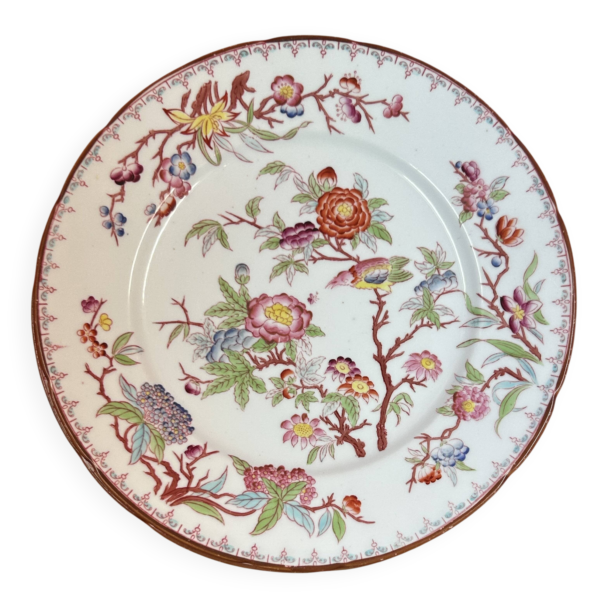 Sarreguemines Minton 252 set of 6 plates + 1 gift, 21 cm diameter