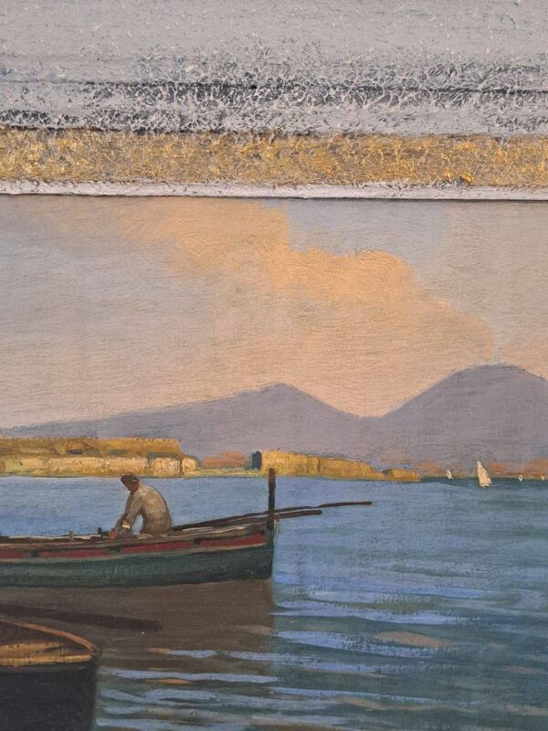 Tableau ancien, huile sur panneau d'Ermando Bellantonio