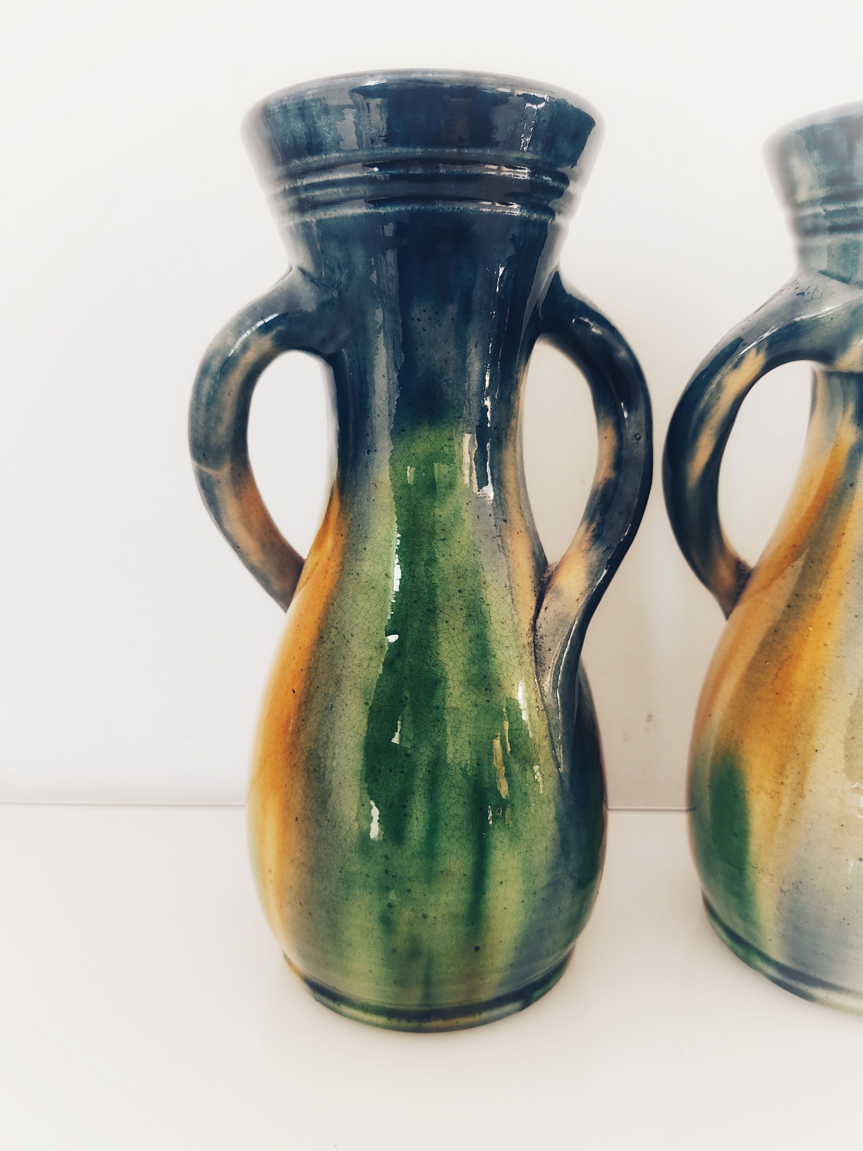 Pair of Flemish sandstone vases