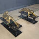 Brass and marble jaguar coffee table, 1970s