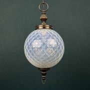 Vintage Blue Murano Sphere Pendant Lamp, Italy, 1970s
