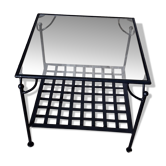 Wrought Iron Coffee Table with Glass Top