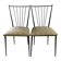 Pair of Colette Gueden chairs, black metal and fabric.