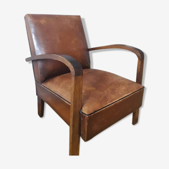 Authentique fauteuil vintage cuir