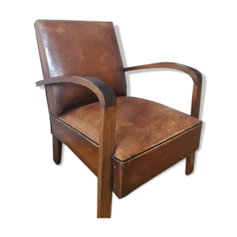 Authentique fauteuil vintage cuir